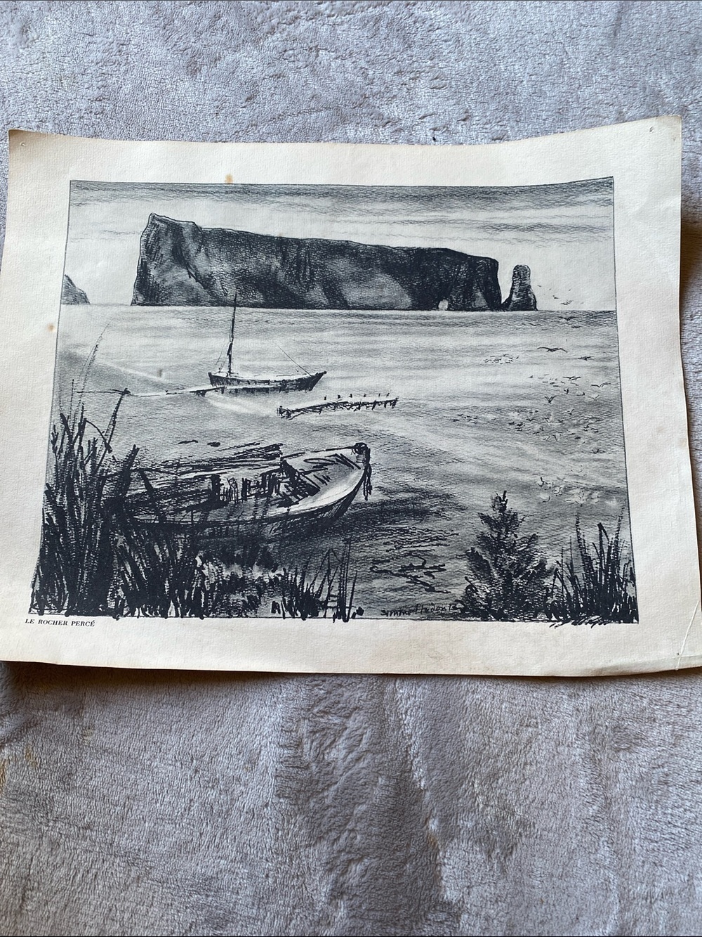 Vintage Simone Hudson Coastal Art Print